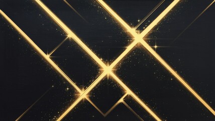 Obraz premium Golden Lines Intersecting on Dark Textured Background