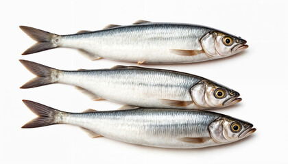 Naklejka premium A pair of fresh silver fish showcasing their pristine quality, ideal for seafood dishes and rich in nutrients, commonly found in oceanic fisheries