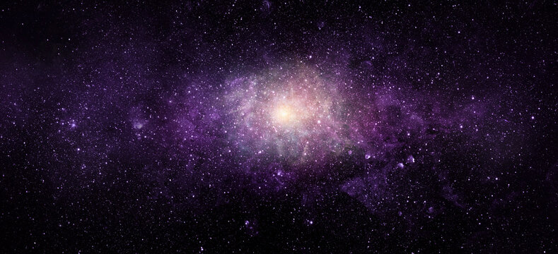 Space scene with stars in the galaxy. Panorama. Universe filled with stars, nebula and galaxy,. Elements of this image furnished by NASA