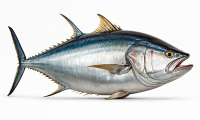 A fresh whole tuna, known for its rich flavor and nutritional value, often used in a variety of seafood dishes and prized in the culinary world.