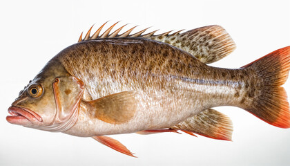 A fresh spotted grouper with unique patterns and vibrant fins, showcasing its appeal as a popular choice for seafood dishes and healthy marine cuisine
