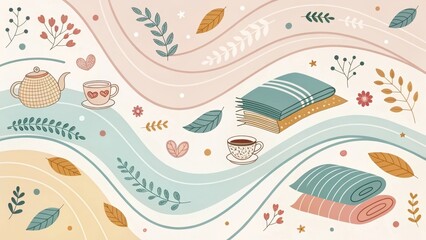 Naklejka premium Cozy Autumn Elements Enhance Modern Office Meeting