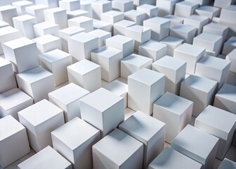 Abstract White Cube Background: Clean Minimalist Design Texture for Projects & Banners