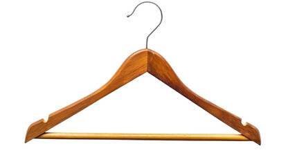 Wooden hanger on transparent background