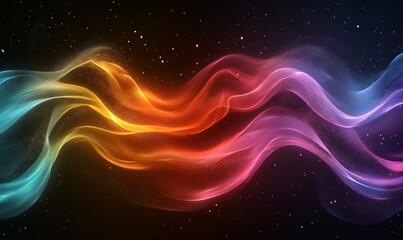 Fototapeta premium Fluid Metallic Waves in Holographic Colors, Generative AI