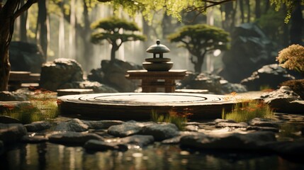 A photo of a Zen garden in a spa retreat.