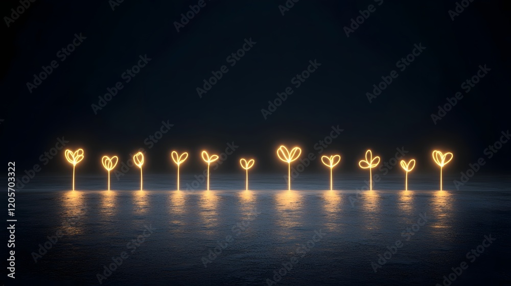Fototapete glowing and luminous floral patterns arranged in a sleek and modern design creating a captivating an