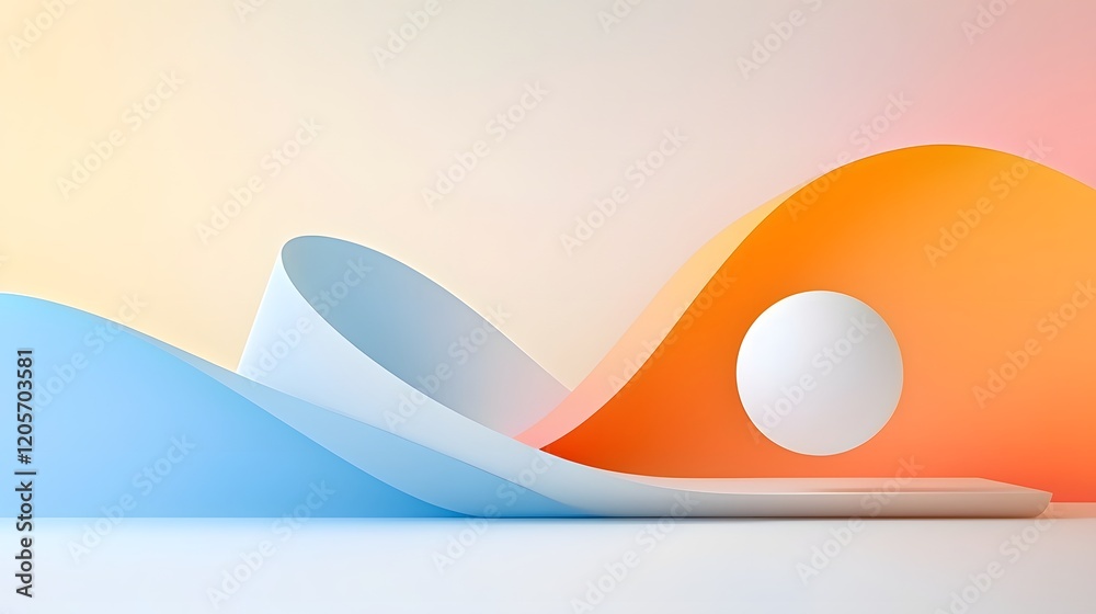 Fototapete flowing light waves and gradient colors create a mesmerizing futuristic backdrop for a modern art sc