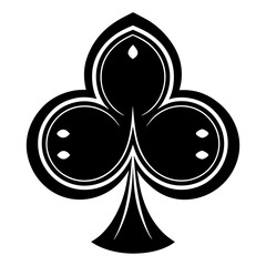  Playing cards club symbol vector on white background