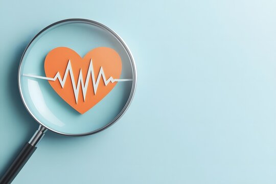 Conceptual Heart Health Analysis with Magnifying Glass and Waveform