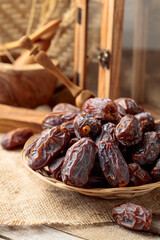 Dates fruits on a kitchen table.