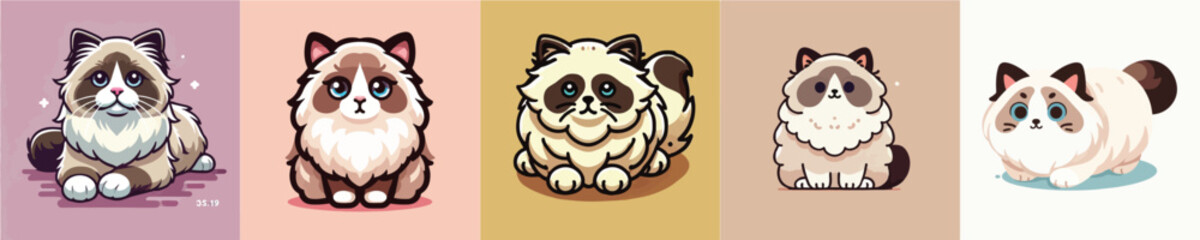 Vector set of cute cats