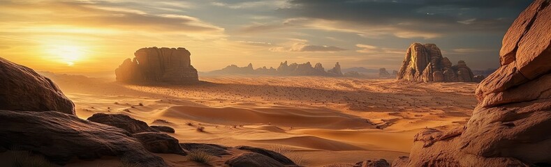 Scenic golden hour perspective of a popular touristic destination.