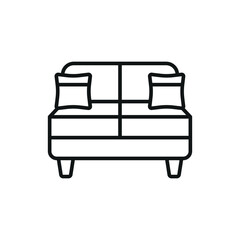 Sofa icon featuring a classic and elegant design, ideal for adding sophistication to luxury, vintage, or high-end furniture-themed projects