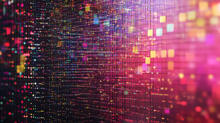 Colorful Abstract Digital Background with Bright Particle Effects