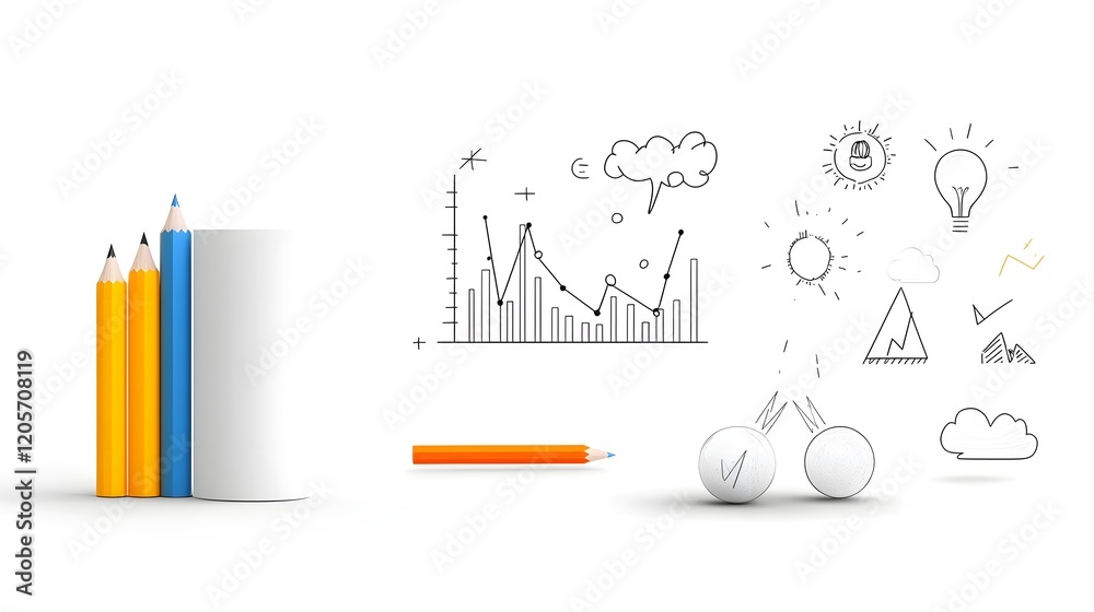 Aufkleber This image showcases a collection of 6 linear icons that focus on data optimization and growth analysis  The icons feature elements such as metrics reports  graphs