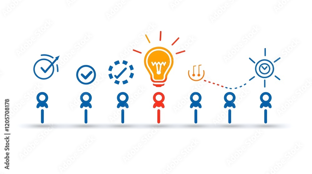 Poster Comprehensive Collection of Linear Business Icons Representing Key Concepts Such as Teamwork Growth Targets Goals and Innovation