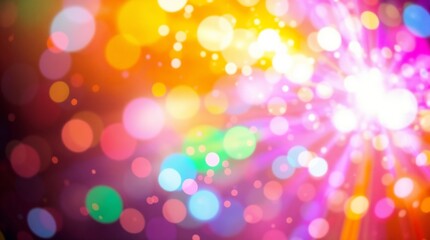 Vibrant Multicolored Bokeh Light Burst Abstract in Festive Celebration Style
