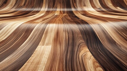 Obraz premium Curved wood floor, studio, background, design, texture