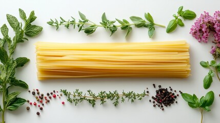 fresh herbs, spices and pasta