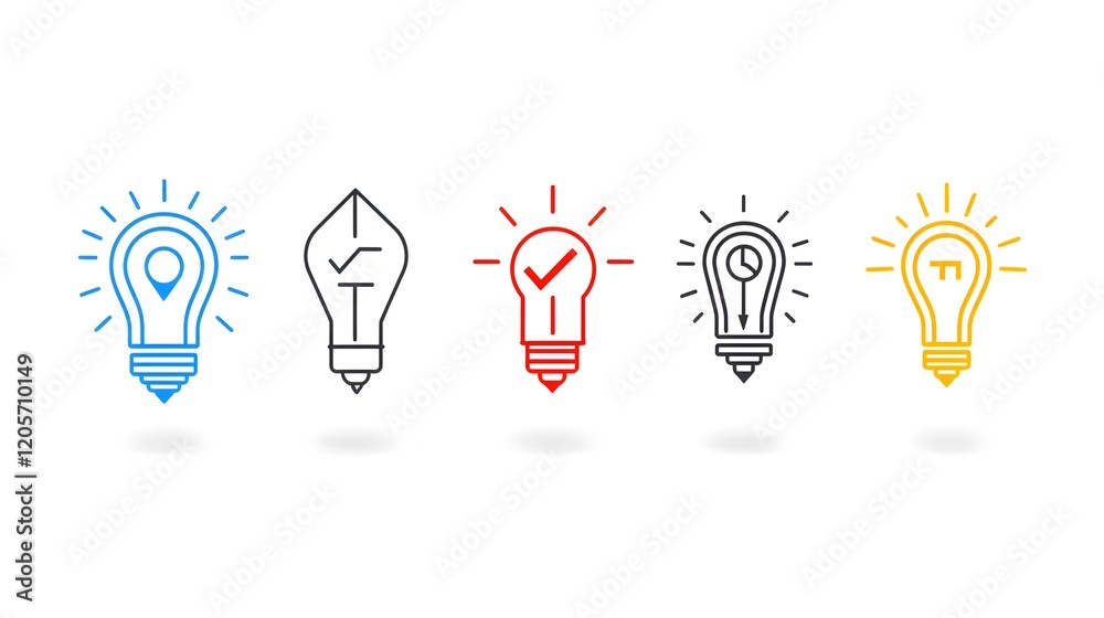 Poster this collection of 6 linear minimalist corporate outline icons provides visual elements that focus o