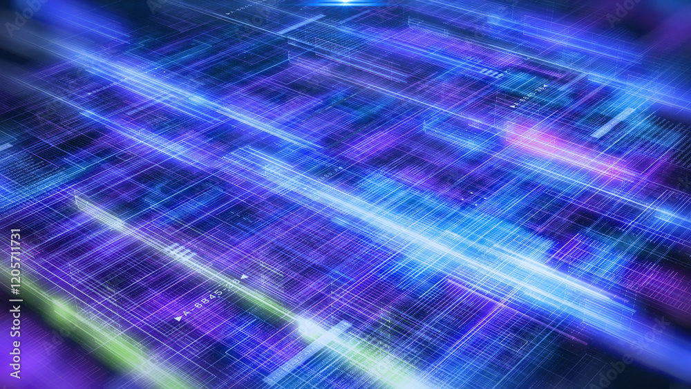 Poster digital big data information transferring system technology illustration background.