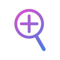 Obraz premium Object magnifier vector icon, flat design magnifying glass symbol.