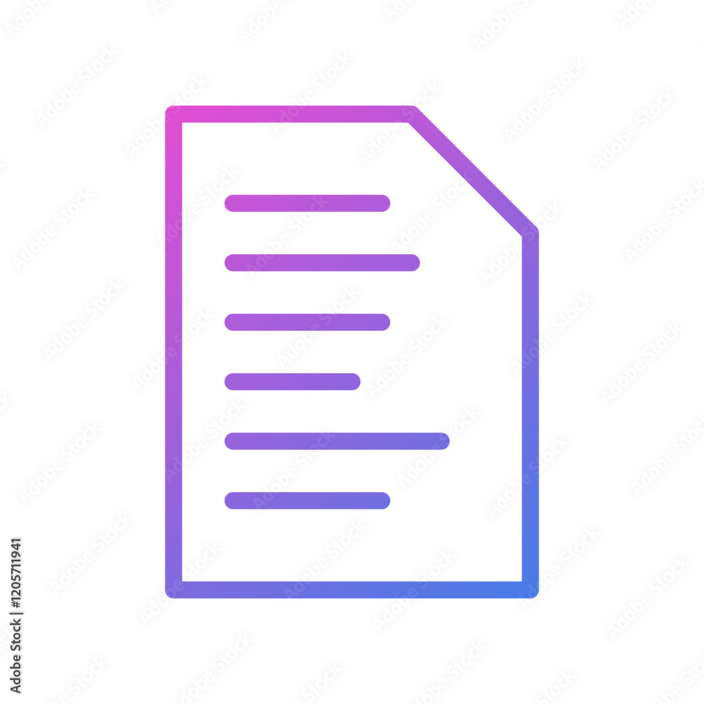 Fototapete vector icon of a piece of paper, symbol of a flat design document file.