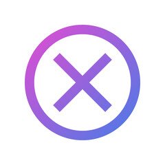 Fototapeta premium Cross or false vector icon, flat design X symbol.