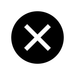 Cross or false vector icon, flat design X symbol.