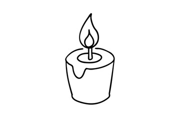 Hand Drawn Candle Illustration on White Background