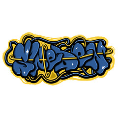 sweden country flag in graffiti art style
