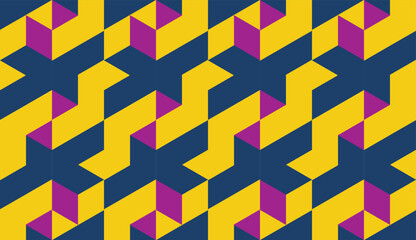 Abstract isometric color block vector pattern. Modern flat isometric background. Multi color graphic design wallpaper. Color block. Trendy creative colorful background