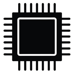 Single chip outline icon vector on white background
