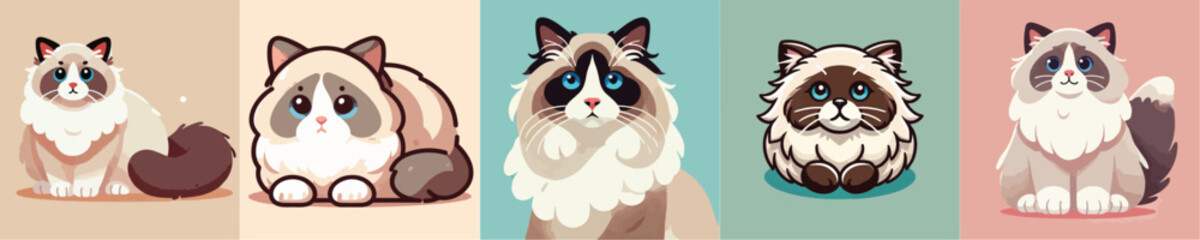 Vector collection of cute cats