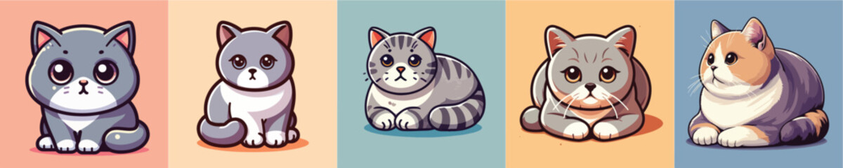 Vector collection of cute cats