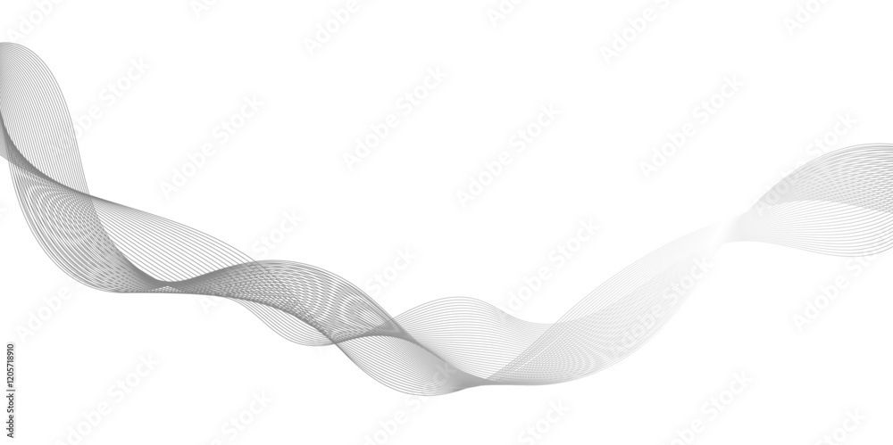 Wall mural abstract wave element for line design, dynamic sound wave isolated on white background, abstract gre