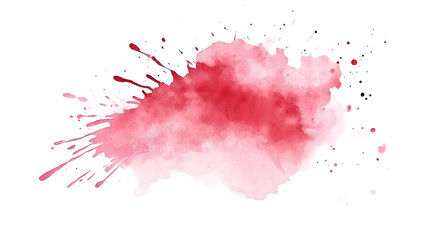 Vibrant Splash of Red Watercolor Paint on White Background