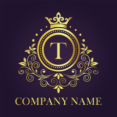 Vintage and luxury logo template Premium Vector, Royalty
