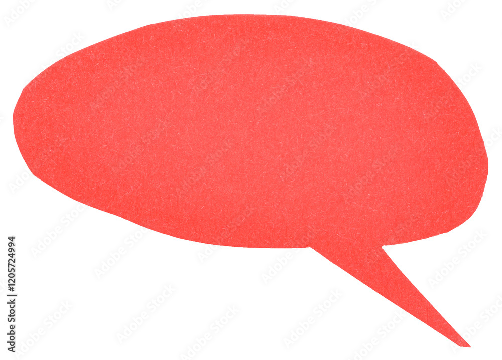 Fototapete red round blank cut out cardboard paper speech bubble with copy space for text on transparent png ba