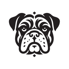 BullDog Vector isolated on white background, Dog Silhouettes.