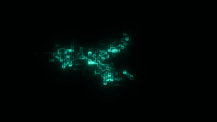 Digital representation of interconnected data points in a dark setting