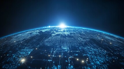 Obraz premium Futuristic Global Network, Abstract Tech Background