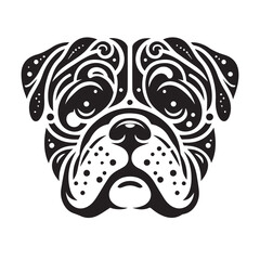 BullDog Vector isolated on white background, Dog Silhouettes.