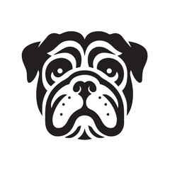 BullDog Vector isolated on white background, Dog Silhouettes.