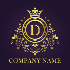 Vintage and luxury logo template Premium Vector, Royalty
