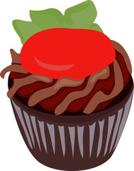 chocolate cake with cherry