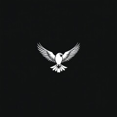 Obraz premium White dove soaring, dark background, peace symbol, design element