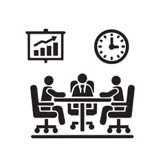 Business meeting  silhouette vector with a white background 