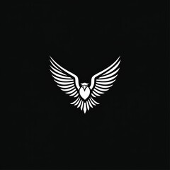 Obraz premium Majestic eagle in flight, dark background, freedom, logo design